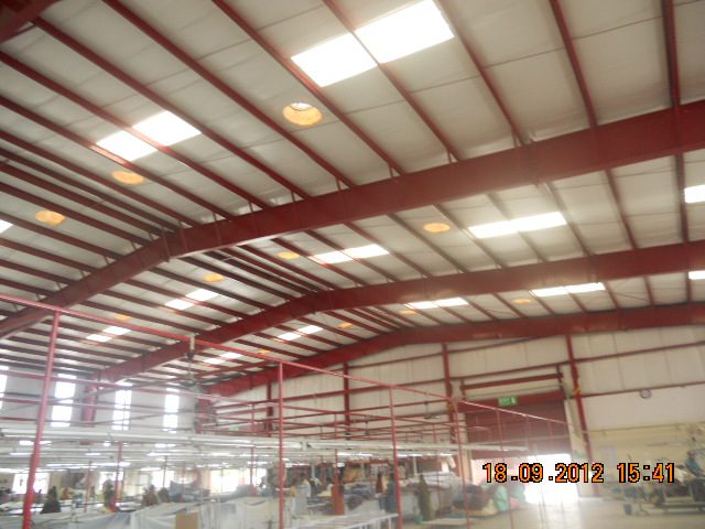 Inside the PEB shed at Indian Design Exports Pvt Ltd, Bangarpet